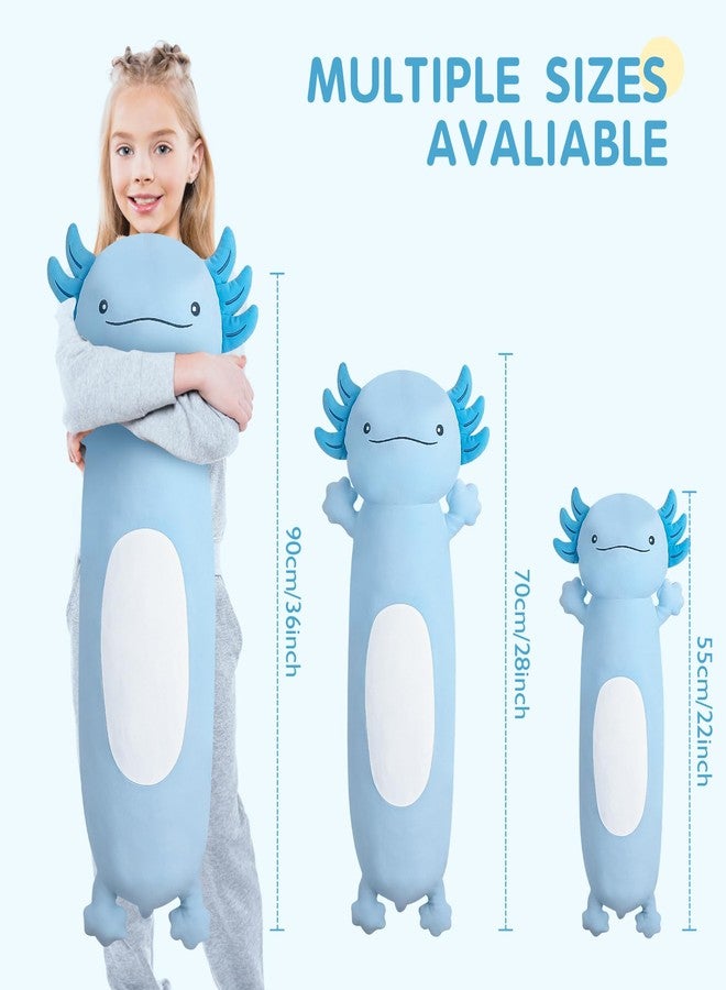 Dalmao 36 inch Cute Giant Blue Axolotl Plush Soft Body Pillow, Large Axolotl Stuffed Animals Toy, Squishy Plushies Gifts for Kids Boys Girls Birthday, Valentine's - Image 3
